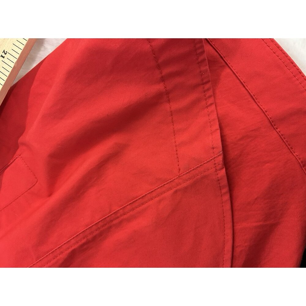 Cabi Red Trench Coat Sz 6 Jacket Detachable Upper Double Breasted Belted Convert - Picture 8 of 16